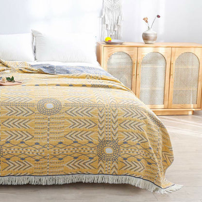 Cotton Quilt | Reversible Geometric Pattern | Full/Queen Size