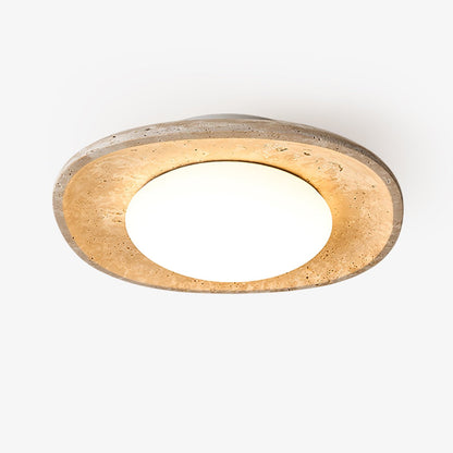 Luma Ceiling Light | Travertine Stone | Yellow