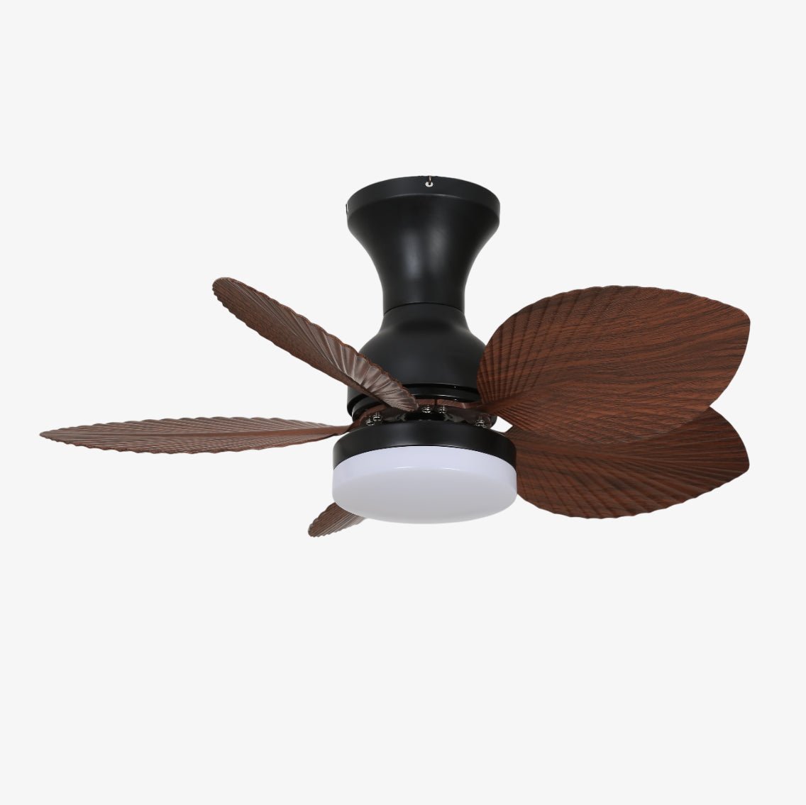 Floriva Blossom Ceiling Fan | Wooden Blades & Glass Lights | Black or Walnut Wood