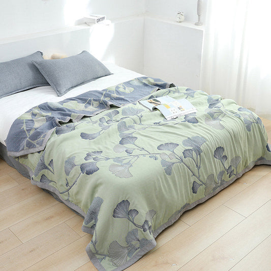 Ginkgo Leaf Reversible Quilt | 70% Cotton & 30% Soybean Fiber | Full/Queen/King Sizes