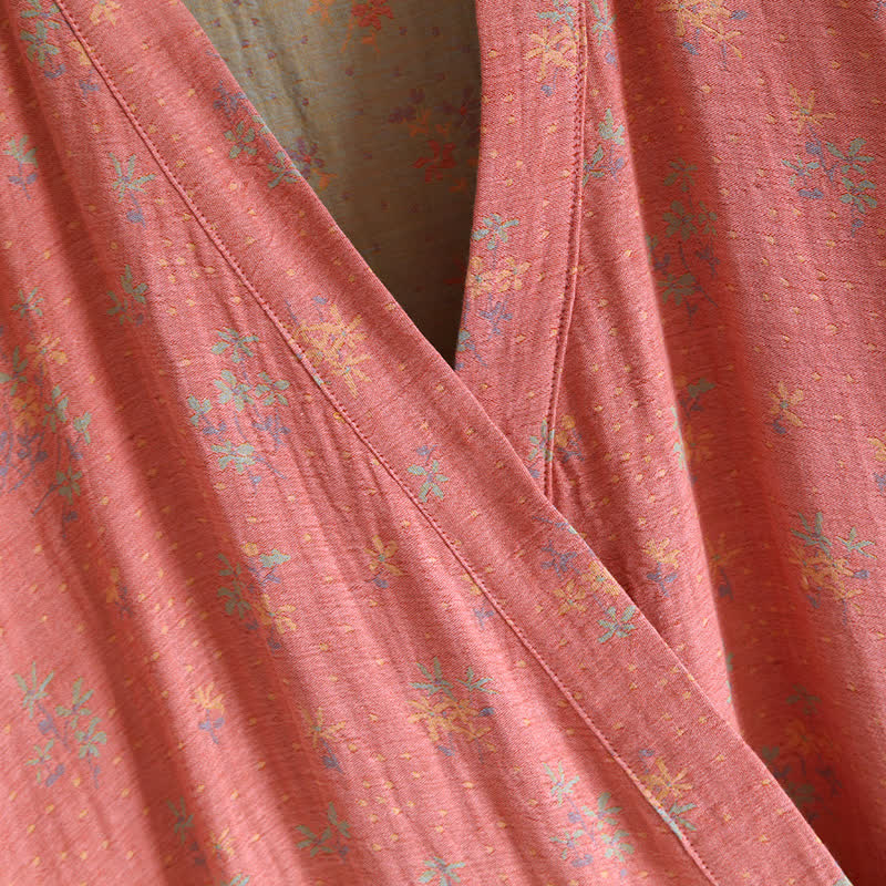 Cotton Bathrobe | Floral Design | Lightweight & Breathable