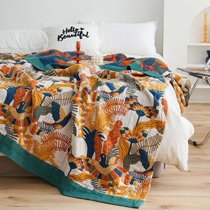 Reversible Cotton Quilt | Floral Design | Full, Queen, King Sizes