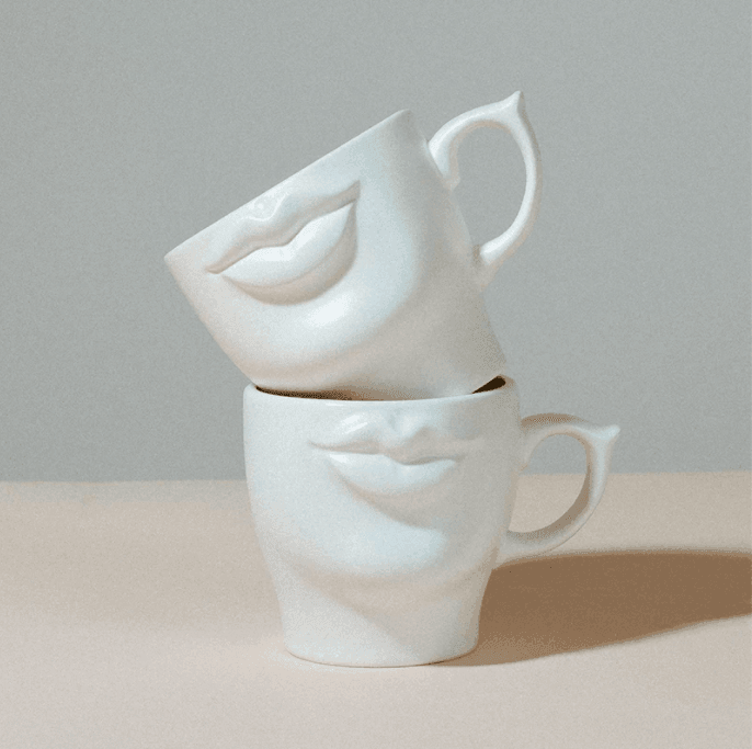 Ceramic Coffee Mug | 3D Mouth Design | 400ml