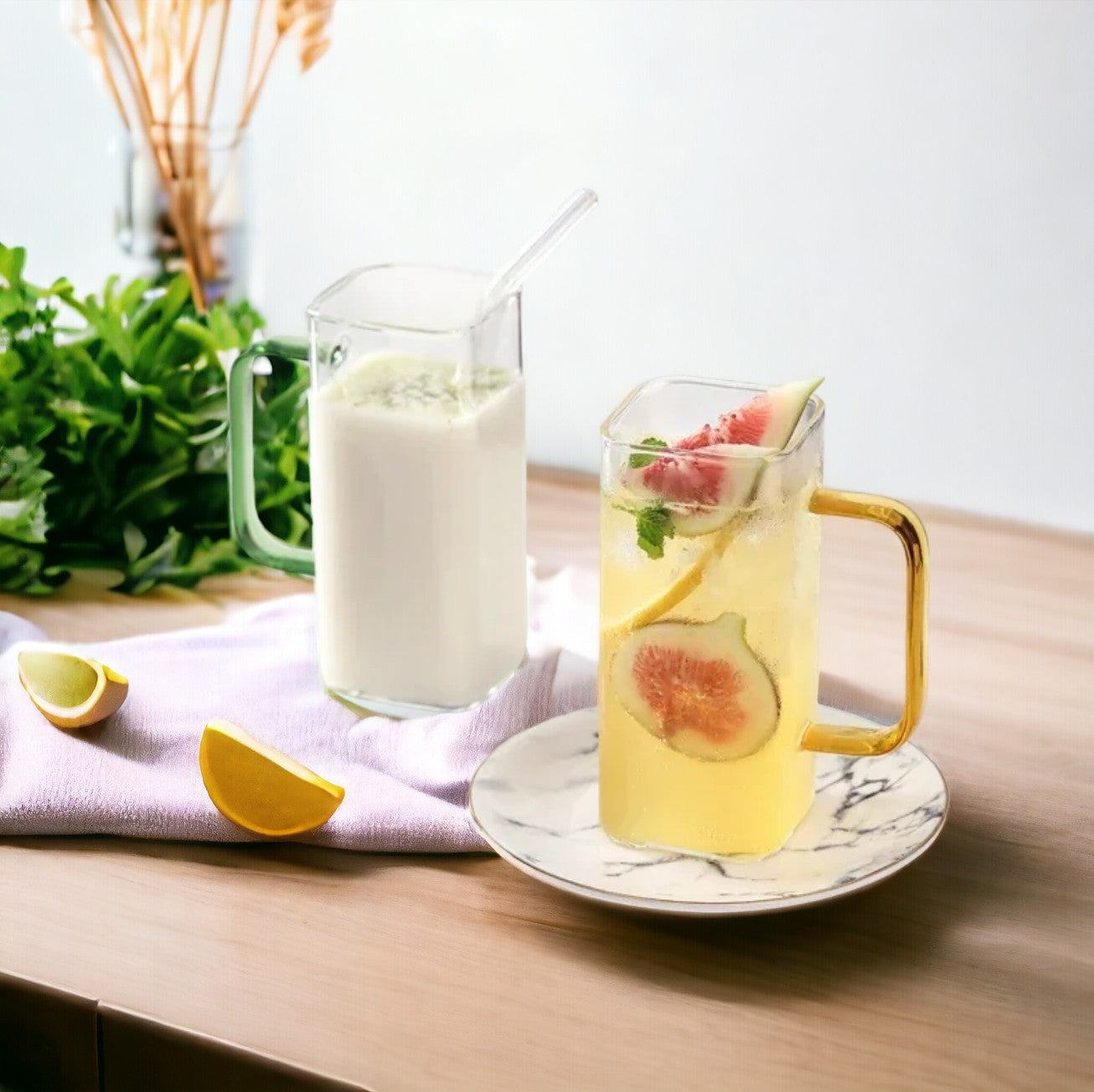 Square Glass Mug | 400ml | Microwave Safe