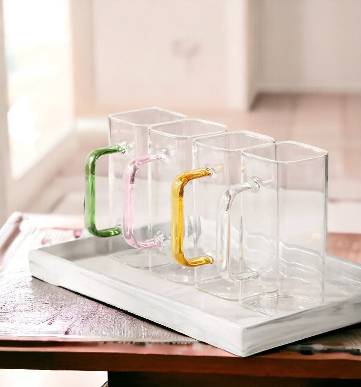 Square Glass Mug | 400ml | Microwave Safe