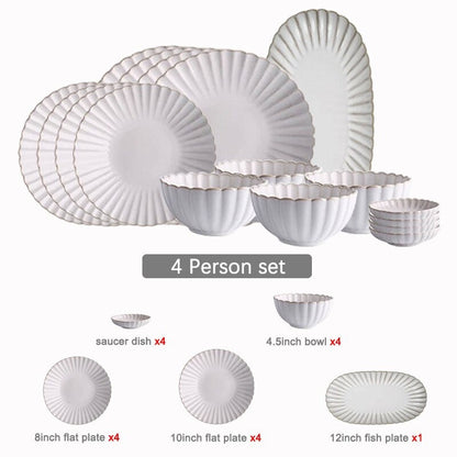Ceramic Dinnerware Set | Luxury Design | Service for 4, 6, or 8