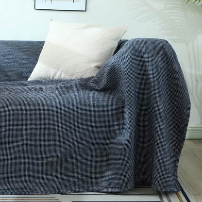 Plaid Sofa Blanket | Soft Cotton Gauze | Single Piece
