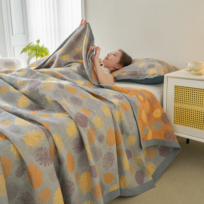 Cotton Gauze Reversible Quilt | Yarn-Dyed Jacquard | Full/Queen/King Sizes