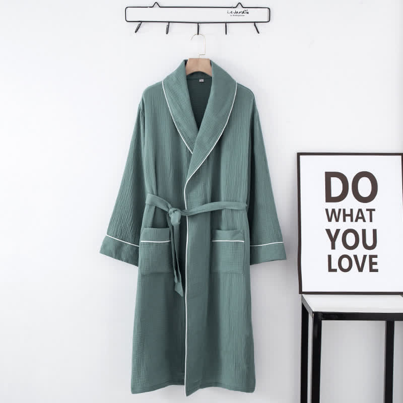 Solid Color Bathrobe | Pure Cotton | Loose-Fit Design