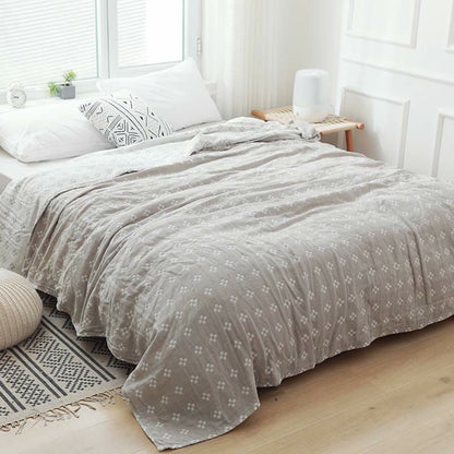 Mini White Plaid Quilt | 100% Organic Cotton | Lightweight Summer Bedding