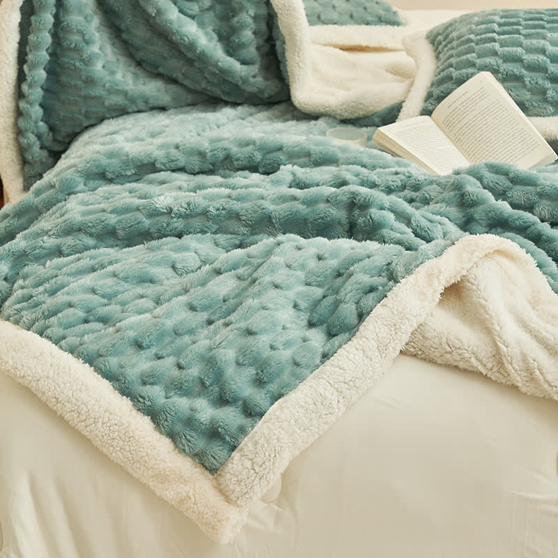 Thick Coral Fleece Throw Blanket | Soft Polyester | Full Size 59"W x 79"L