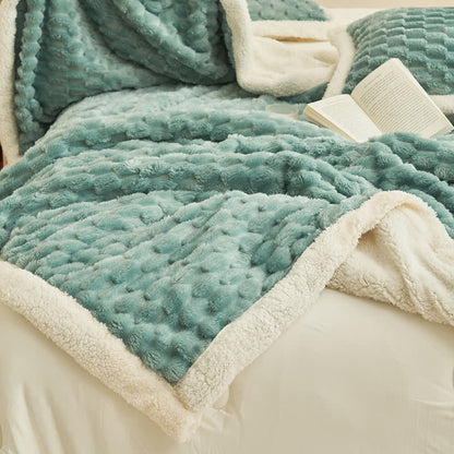 Thick Coral Fleece Throw Blanket | Soft Polyester | Full Size 59"W x 79"L
