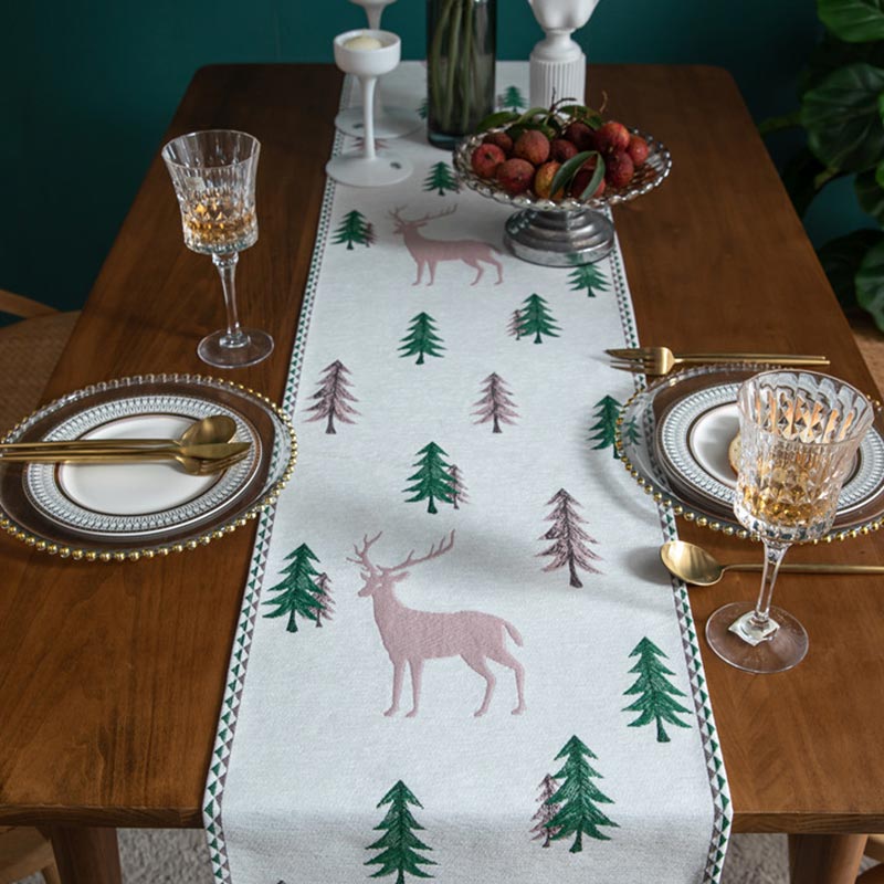Christmas Tree Table Runner | Polyester | Light Background