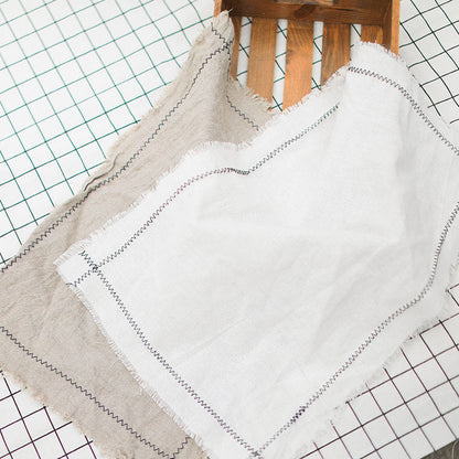 Linen & Cotton Towel Napkins | Durable & Absorbent | Set of 2