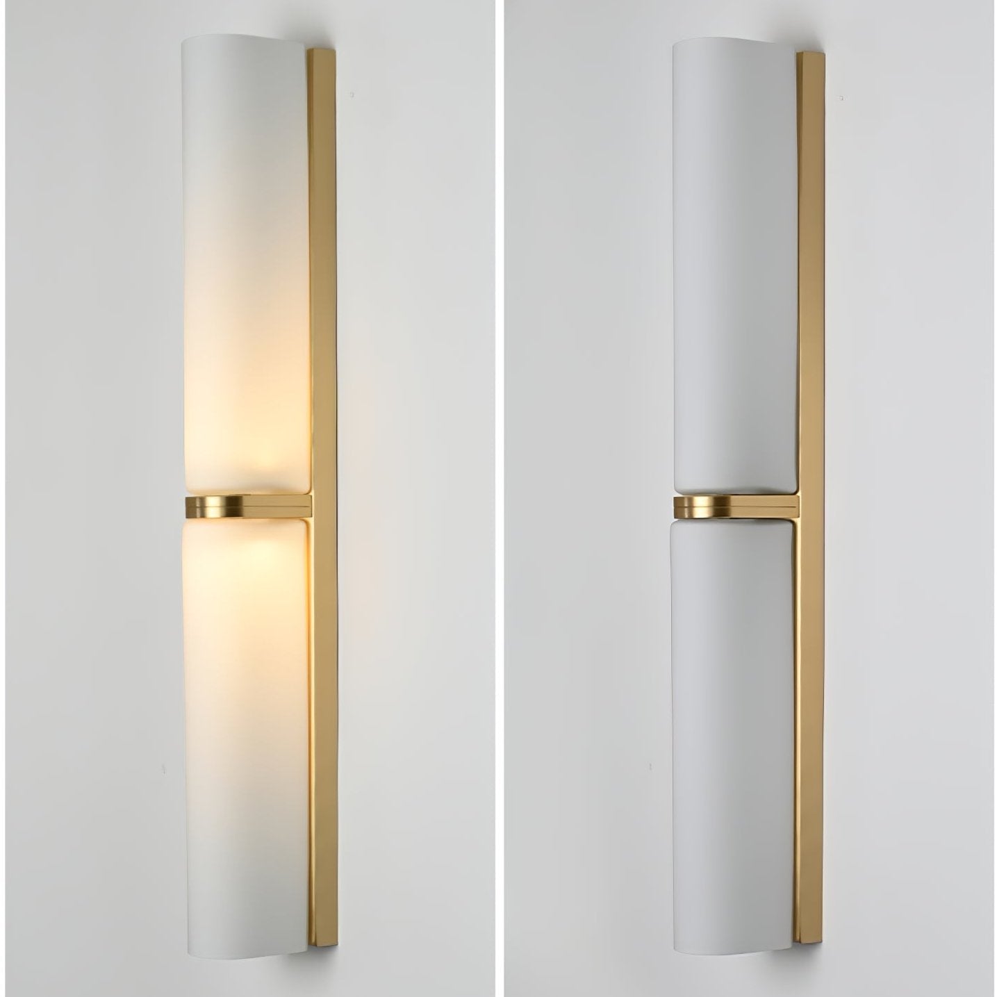 Ivory Glow Wall Sconce | Brass, Glass, Metal | White Shade