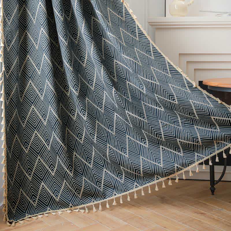 Rustic Retro Striped Blackout Curtain | Polyester | Multiple Sizes Available