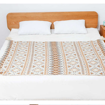 Cozy Knitted Blanket | Soft Acrylic Fiber | Decorative Tassel Design