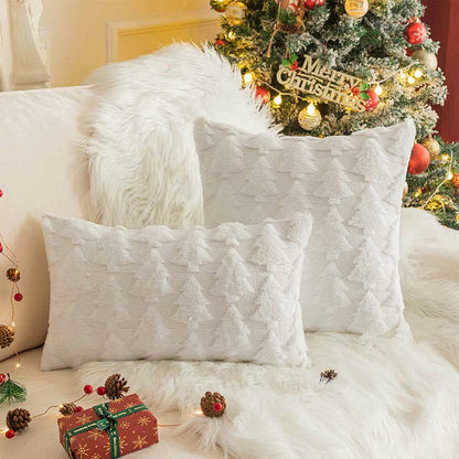 Christmas Tree Decorative Pillowcase | Soft Plush Polyester | 30x50cm, 45x45cm, 50x50cm
