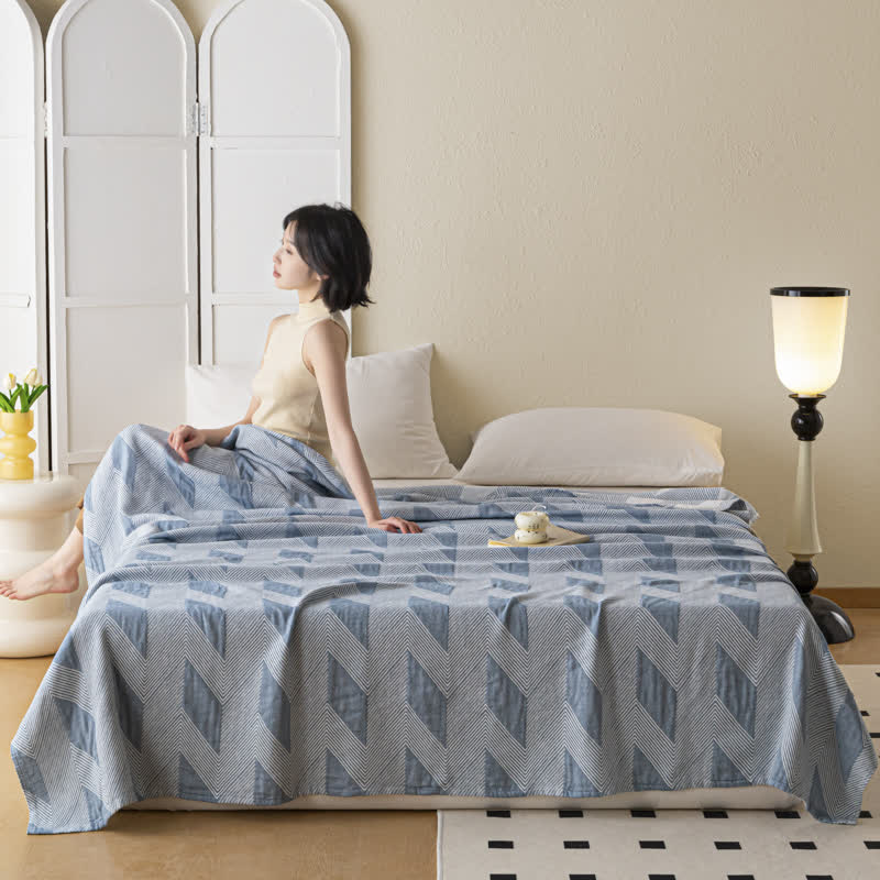 Summer Quilt | Pure Cotton | Zigzag Print | Full/Queen Size