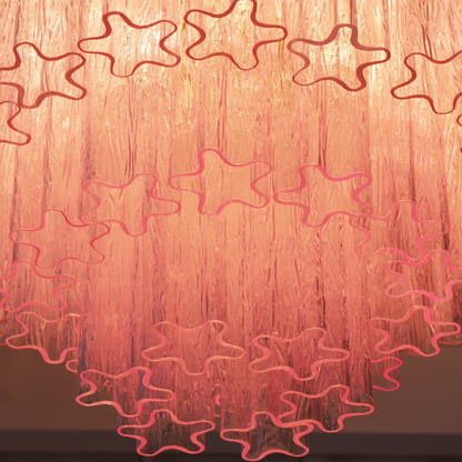 Murano Glass Ceiling Light | Pink | Gold Finish