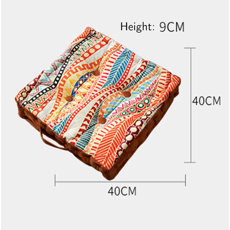 Morocco Style Floor Pillow | Cotton & Polypropylene Filling | 15" x 15" & 17" x 17"
