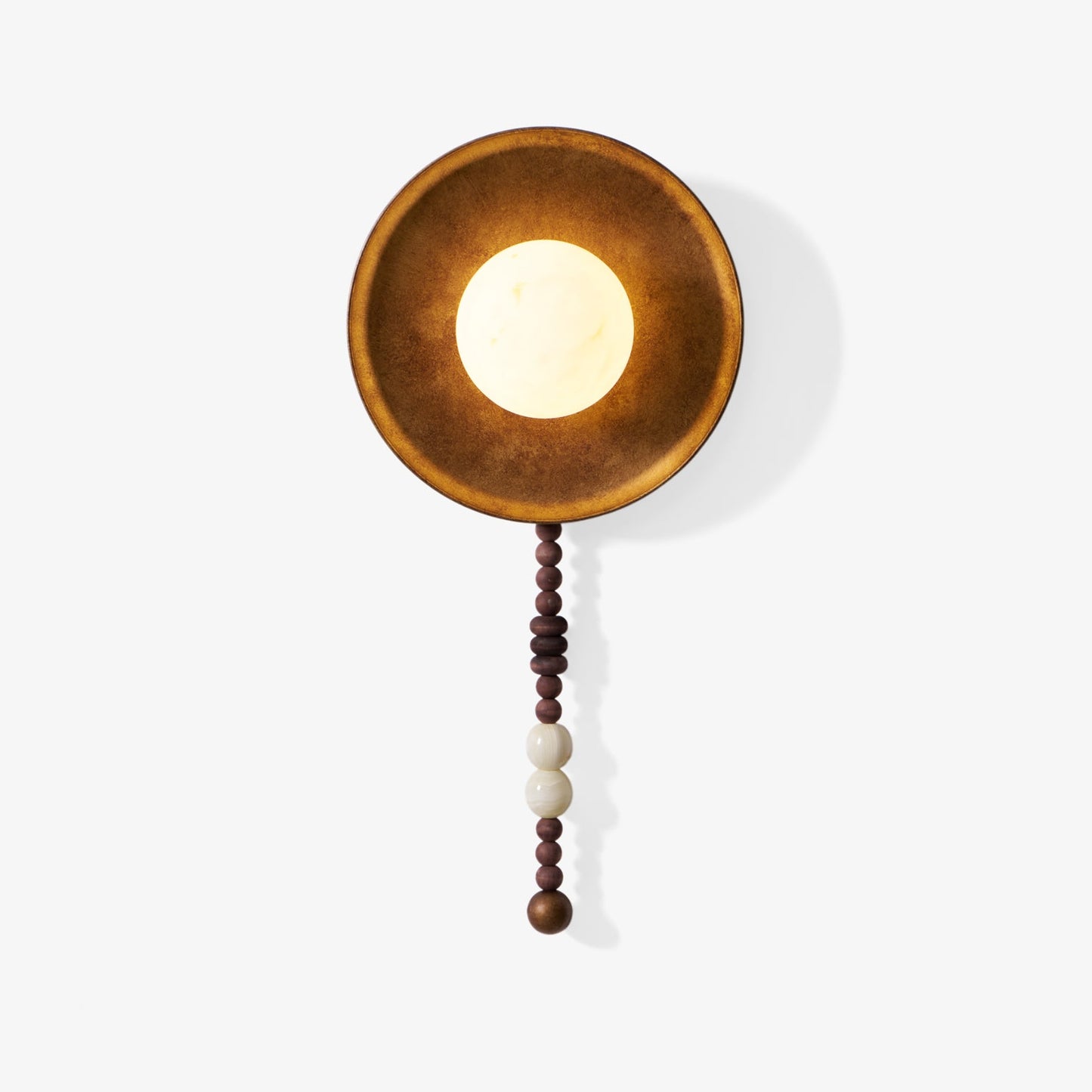 Vintage Wall Lamp | Alabaster Shade | Weathered Bronze Finish