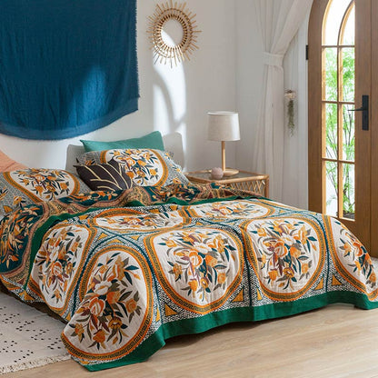 Cotton Double-Sided Quilt | Floral Print | Full/Queen/King Sizes