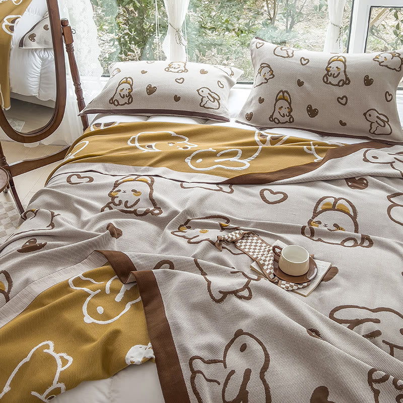 Rabbit Quilt | 100% Organic Cotton | Full Size 59"x79"