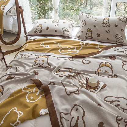 Rabbit Quilt | 100% Organic Cotton | Full Size 59"x79"