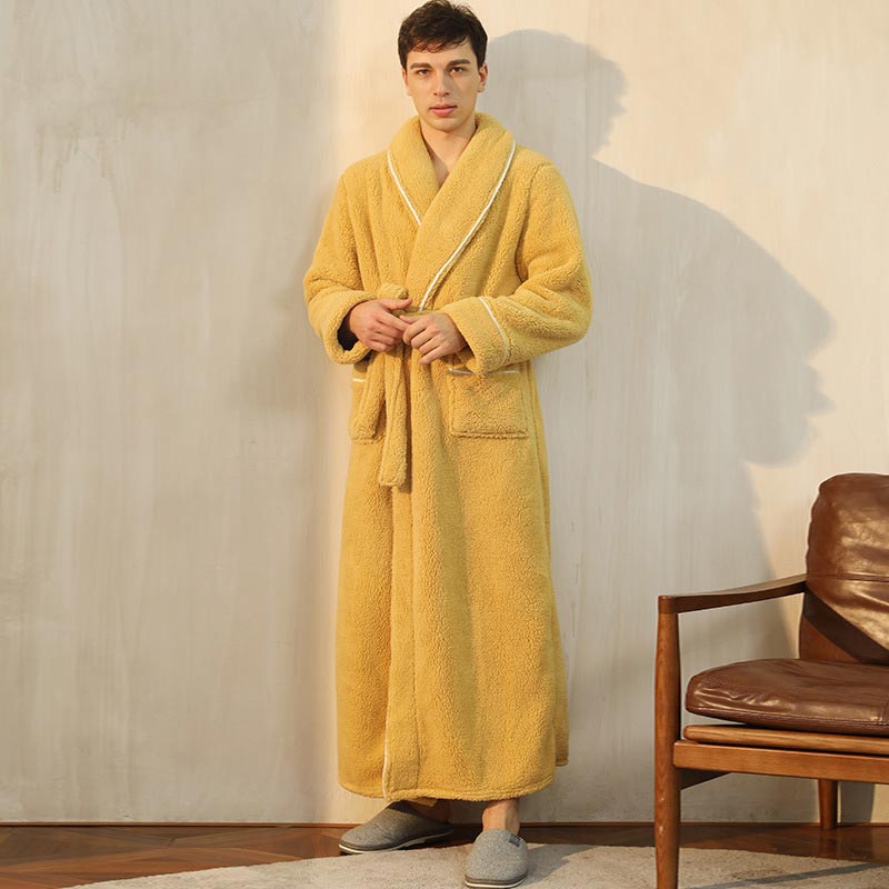 Fleece Bathrobe | Thick & Skin-Friendly | Long Length with Pockets