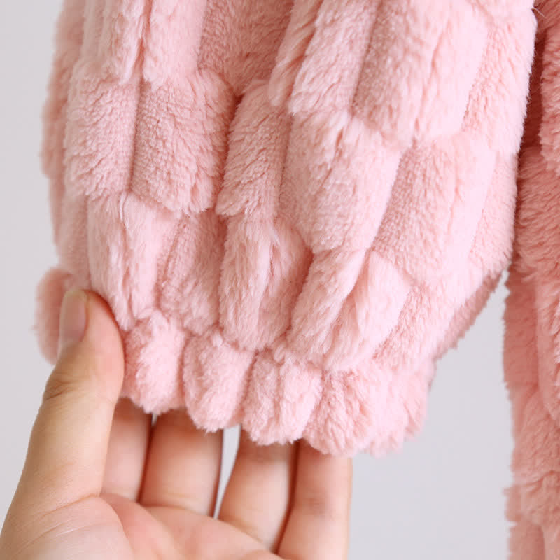Hooded Bathrobe | Soft Microfiber Flannel | Solid Color