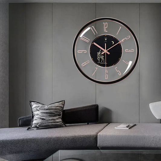 Horloge Murale | Silencieuse | Design Cerf Nordique