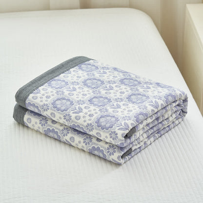 Summer Floral Cotton Gauze Quilt Set | 100% Organic Cotton | Full/Queen Size