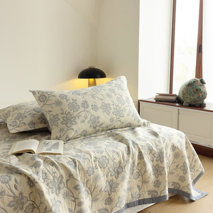 Cotton Gauze Summer Quilt | 100% Organic Cotton | Queen Size with Optional Pillowcases