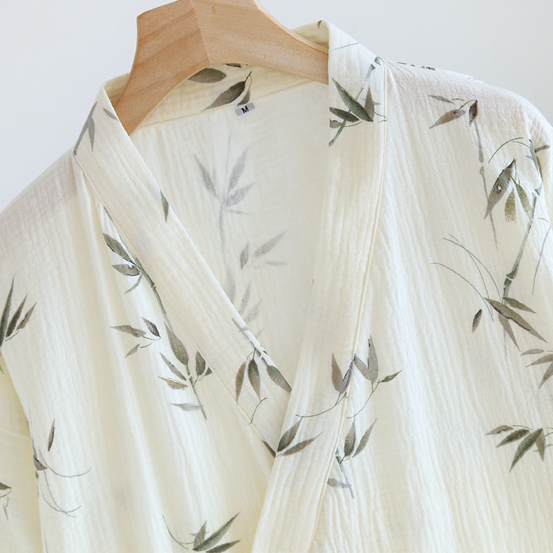 Cotton Bathrobe | Bamboo Print | Lightweight Comfort