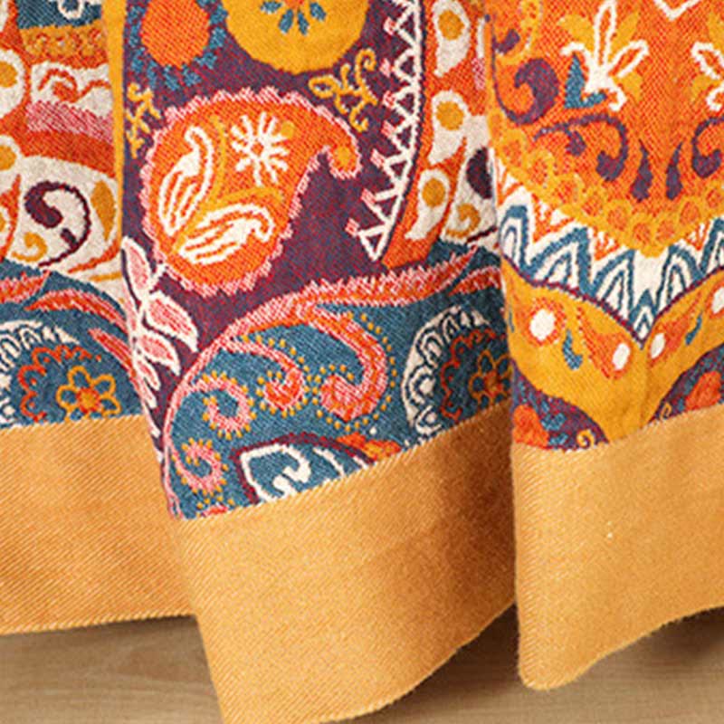 Boho Reversible Sofa Blanket | 95% Cotton | Orange, Full Size 59"W x 79"L