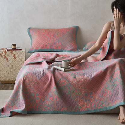 Cotton Gauze Quilt | 100% Organic Cotton | Floral Design, Multiple Sizes