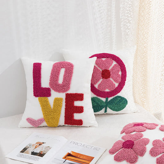 Valentine's Day Pillow Cover | Embroidered Polycotton | 18" x 18"