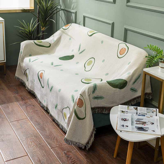 Avocado Print Throw Blanket | Cotton & Polyester | 51" x 63"
