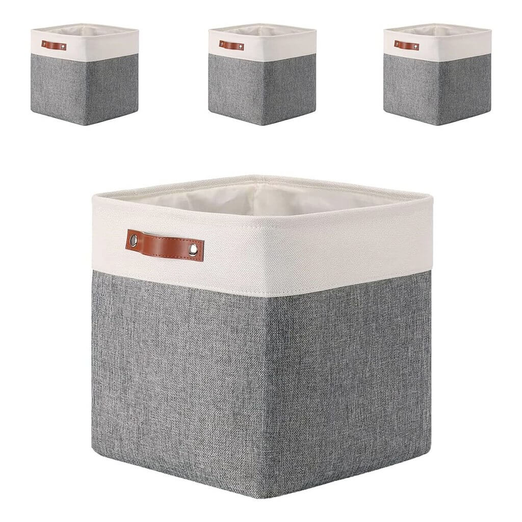 Fabric Storage Cubes | Foldable with Cotton Rope Handles | 25cm x 25cm