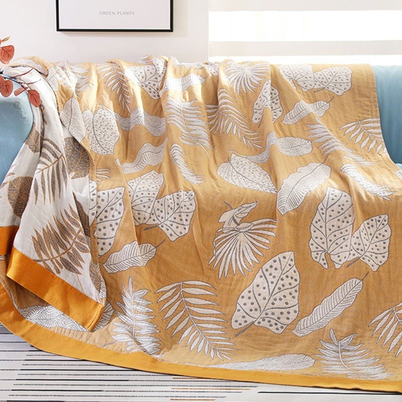 Cotton Gauze Throw Blanket | Reversible Design | 59" x 79"