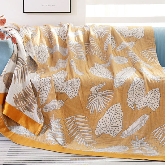 Cotton Gauze Throw Blanket | Reversible Design | 59" x 79"