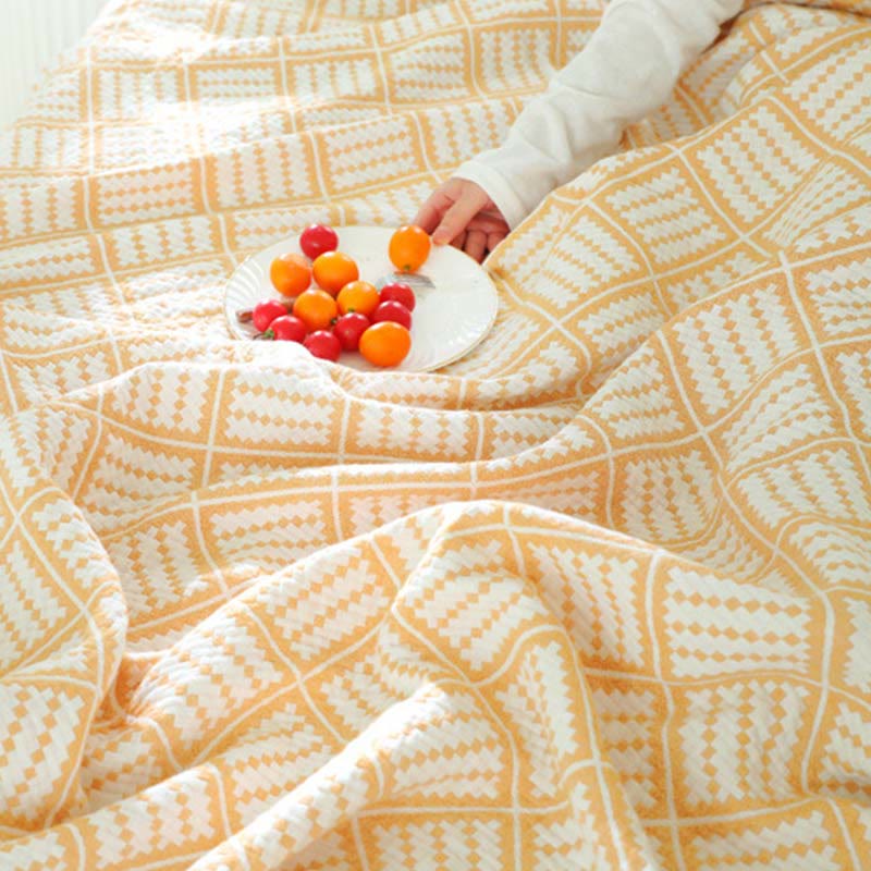Plaid Quilt | 100% Organic Cotton | Lightweight Reversible Design