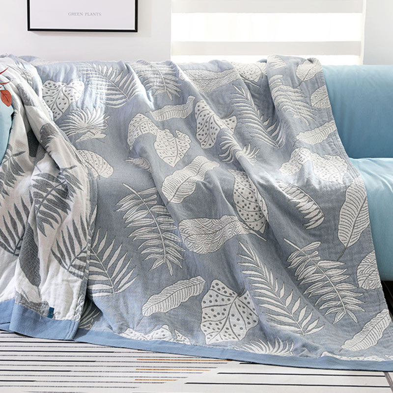 Cotton Gauze Throw Blanket | Reversible Design | 59" x 79"