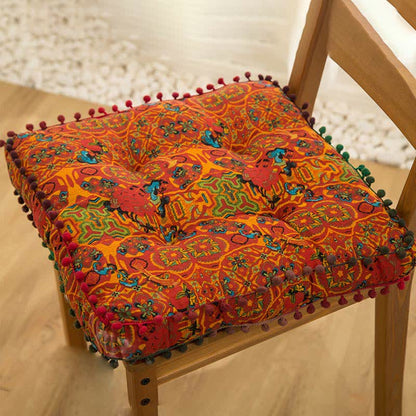 Bohemian Floor Cushion | Cotton & Polypropylene | Square 16" or Round 21"
