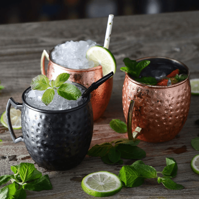 Moscow Mule Mug | Copper & Stainless Steel | 4-Piece Set