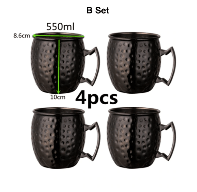 Moscow Mule Mug | Copper & Stainless Steel | 4-Piece Set