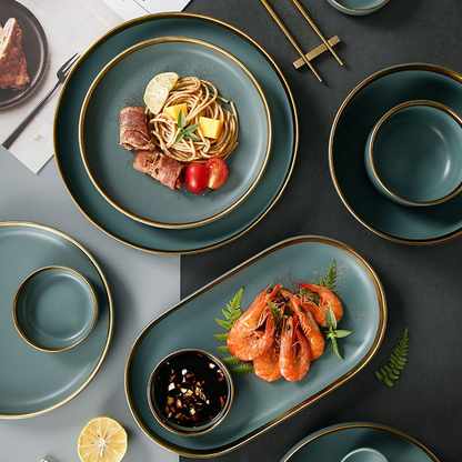 Dinnerware Set | Porcelain | Grey Green