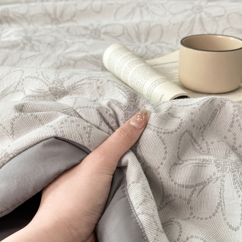 Jacquard Daisy Bedding Set | Cotton Gauze | 4 Pieces