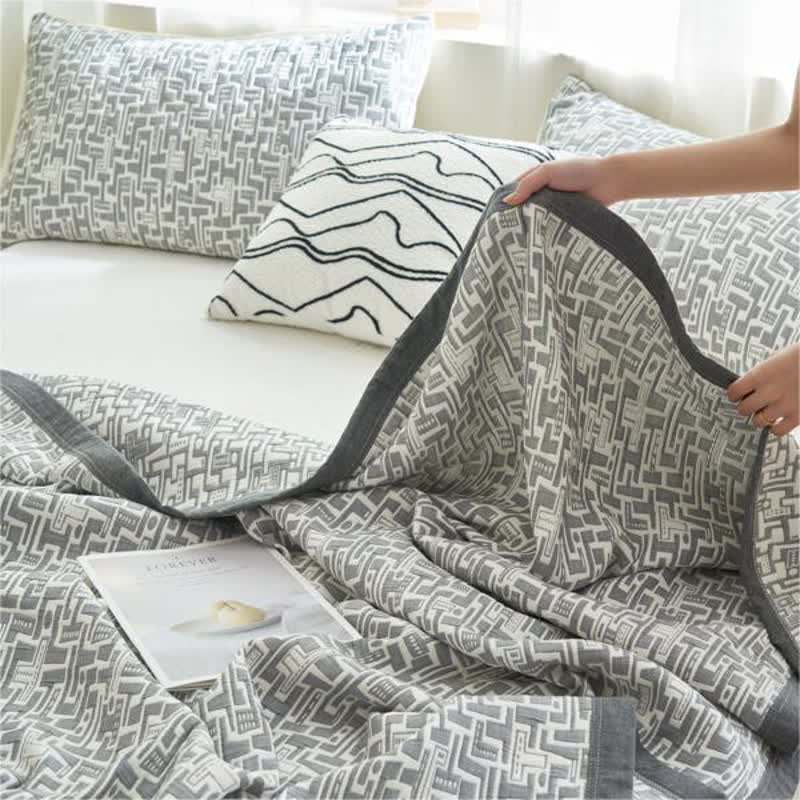 Modern Cotton Gauze Quilt Set | Hypoallergenic & Eco-Friendly | Full/Queen Size Options